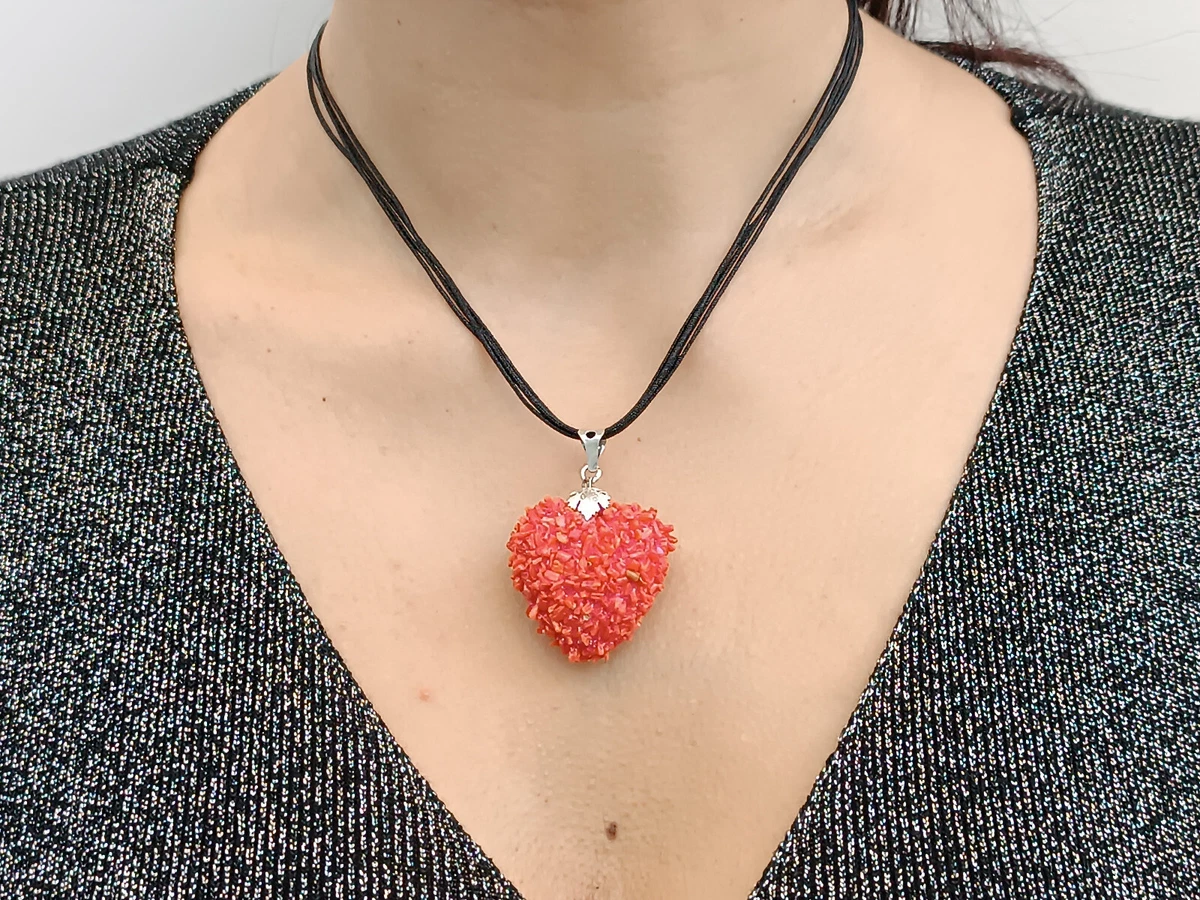 GW collana signore 925 argento cuore ciondolo zirconi regalo per le