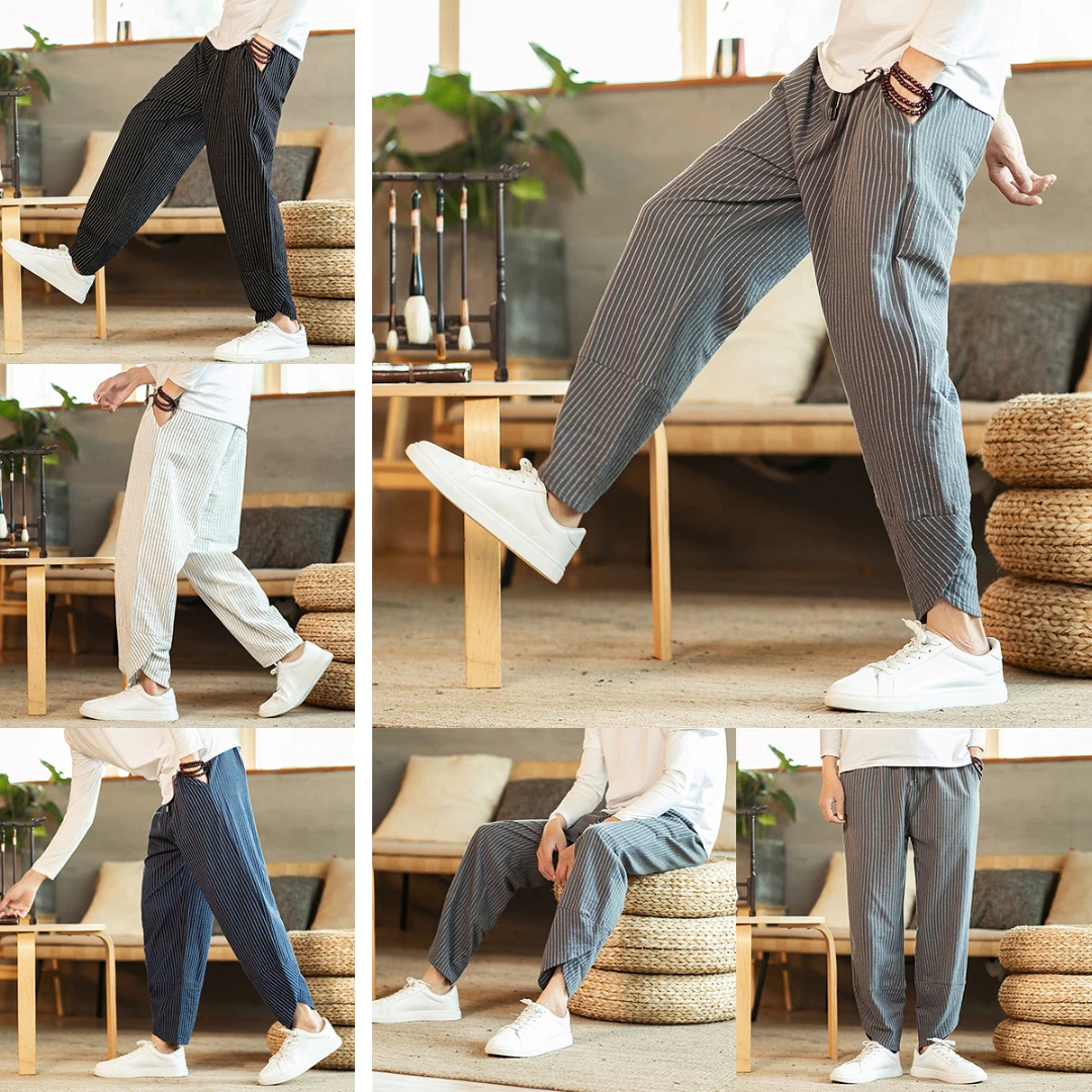 Mens cropped shop linen pants