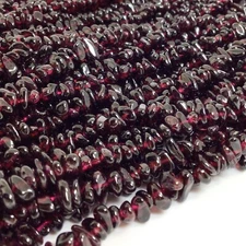 Gemstones Red Wine Garnet Chips Beads 32" Strand Necklace Making Gift for her