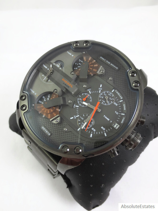 NEW Diesel Mr Daddy Gunmetal Black DZ7315 Mens Chronograph Watch