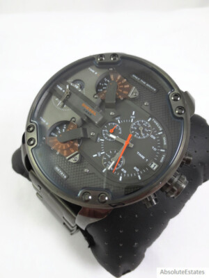 NEW Diesel Mr Daddy Gunmetal Black DZ7315 Mens Chronograph Watch 