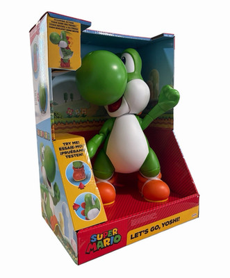 New SUPER MARIO Let's Go, Yoshi! 12-Inch-Tall Interactive Action Figure with 20+