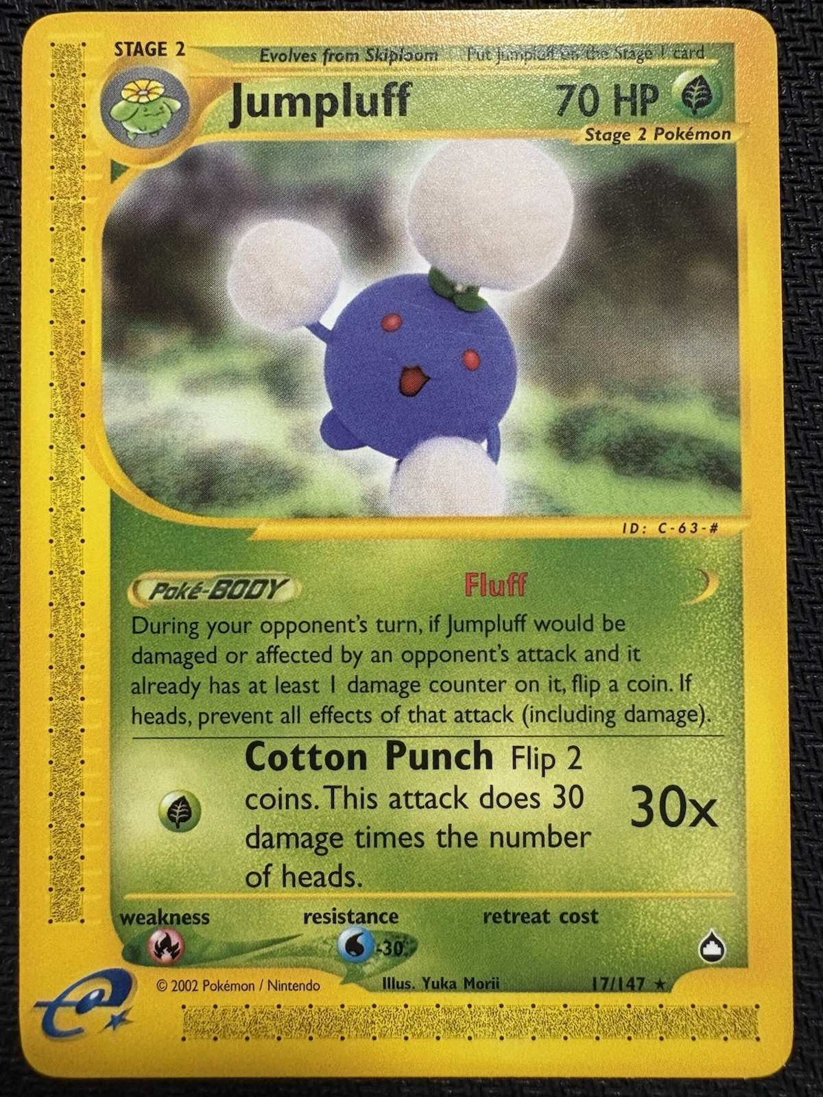 Pokemon TCG Jumpluff Aquapolis 17/147 Rare Near Mint NM E Reader Series Vintage