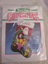 Bucilla Sequin Felt Christmas Stocking Kit 82518 We Saw Santa 18" Personalize