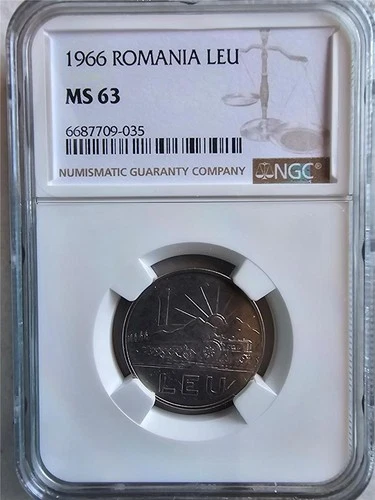 Romania 1 Leu 1966 NGC MS 63