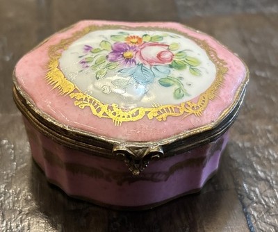Limoges France Hand Painted Porcelain De Paris, Marie Antoinette Trinket Box