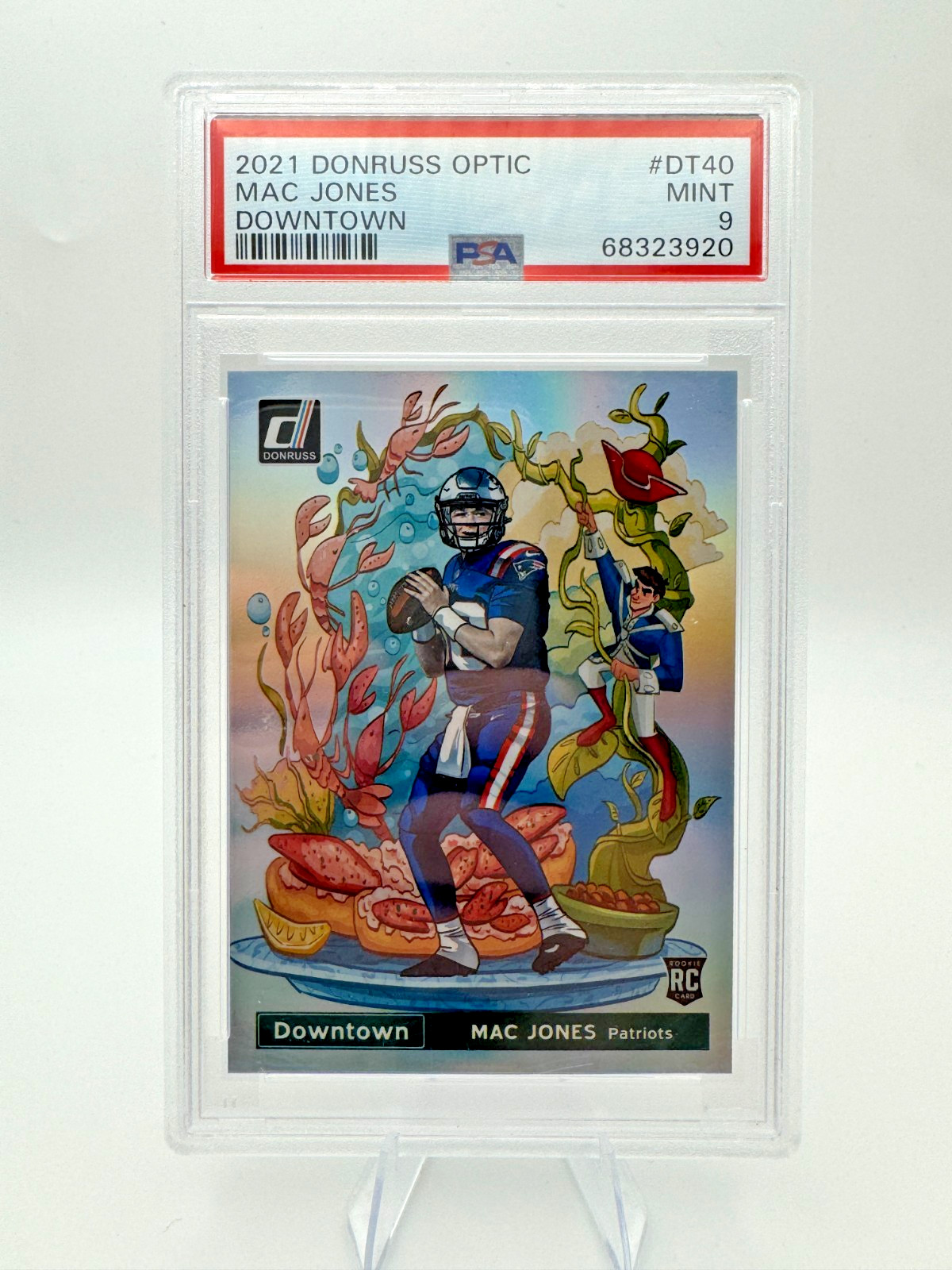 2021 Donruss Downtown SSP #DT-40 Mac Jones RC Rookie PSA 9 Patriots