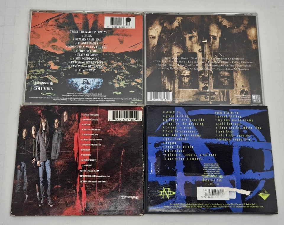 Napalm Death CD Lot Fear, Emptiness, Despair Time Waits For No Slave Diatribes  - Image 2 of 4