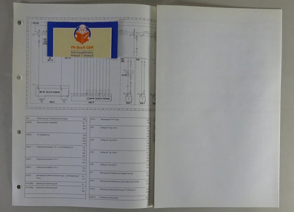 Esquemático Mercedes-Benz W204 Unidad de Control Sintonizador TV Tipo 204 Stand - Imagen 2 de 2