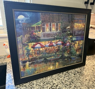 Framed Painting  Harbor Cafe  By Acclaimed Artist James Coleman