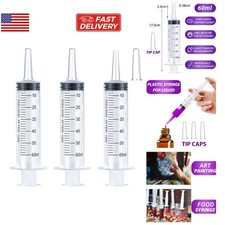 3 Pack 60ml Syringe Catheter Tip with Cap Liquid Measuring Dispensing Tool