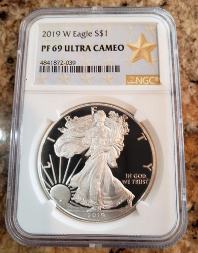 2019-W  American Silver Eagle NGC PF69 Ultra Cameo, Star Label.