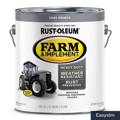 Enamel Primer Paint 1 Gallon Gray Farm Implement Rust Preventative