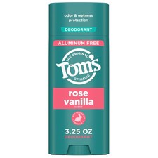 Tom  s of Maine Rose Vanilla Aluminum Free Natural Deodorant For Women  Men 