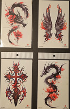 4 Sheets Premium Quality Middle Half Arm Temporary Tattoos For Men  Women 117