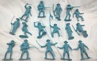 Vintage Zorro Marx Playset Mexican Flat Hat Soldier Figures Powder Blue Color