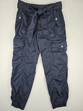 Lauren Ralph Lauren Micro-Sanded Twill Cargo Pants Navy Blue Size 4 Belted