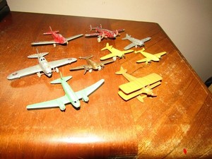 Lot Of 9 Miscellaneous Brands Metal Toy Planes  Tootsie Toys