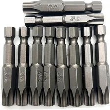 XMHF 10 Piece 50mm Long 1/4 Inch Hex Shank T45 Torx Head Magnetic Screw 