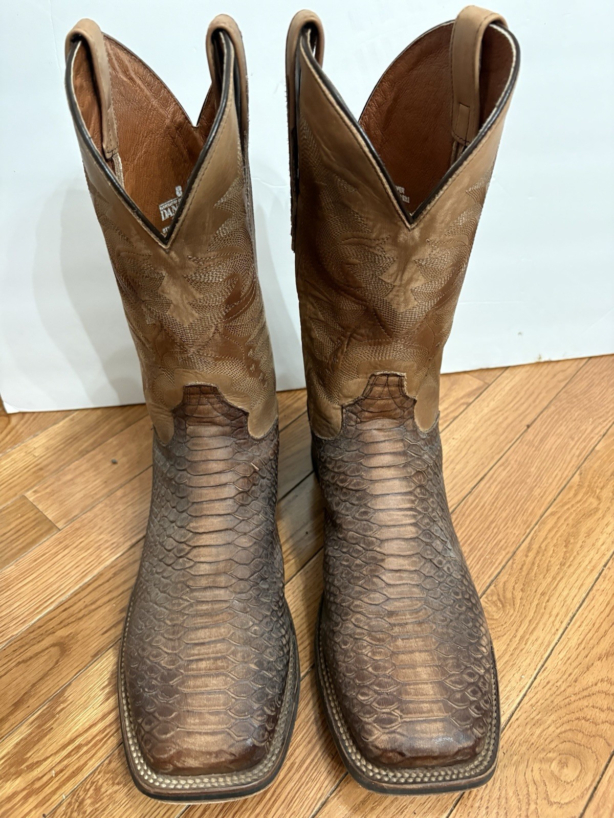 Dan Post KA Faux Python Print Leather SquareToe W… - image 3