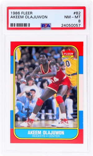 1986 Fleer Hakeem Olajuwon #82 PSA 8