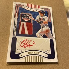 2024 Panini Stars Stripes Baseball Brady Harris Signature Materials Red Ink /25