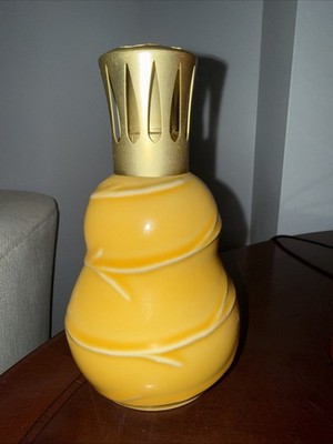 LAMPE BERGER CERAMIC MONTGOLFIER CATALYTIC OIL LAMP YELLOW + BURNER WICK