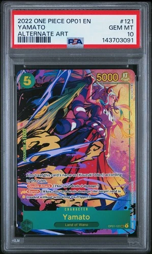 2022 ONE PIECE OP01-ROMANCE DAWN ALTERNATE ART #121 YAMATO PSA 10