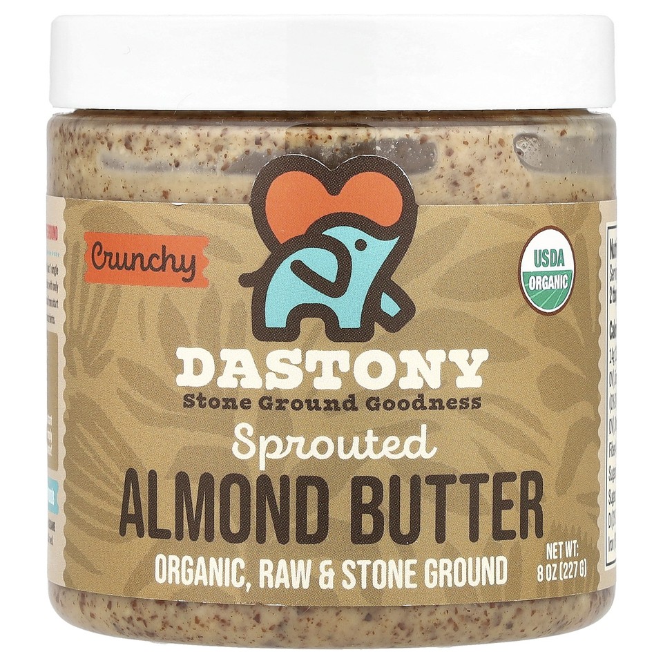 Sprouted Almond Butter, Crunchy, 8 oz (227 g)