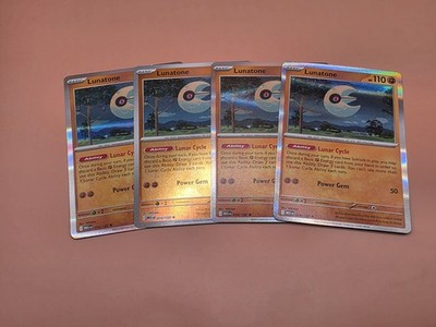 4x Lunatone - 074/132 - ME01: Mega Evolution (MEG) Pokemon Playset x4