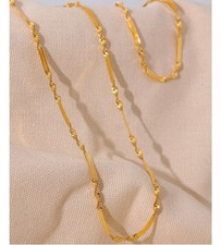 18k Yellow Gold Plated Twisted Snake Chain Necklace Bracelet Women Jewelry Set