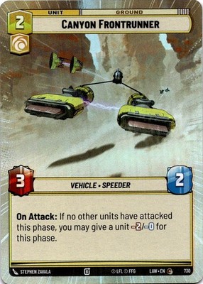 Canyon Frontrunner (Hyperspace Foil) NM/M 730 A Lawless Time Star Wars Unlimited