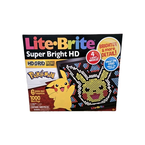 Lite Brite POKEMON EDITION Super Bright HD Light-Up Screen 4 Light Modes PIKACHU