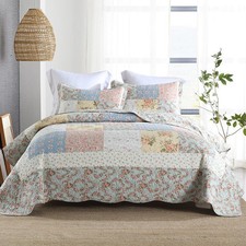 Cotton Bedspread Quilt Bedding Sets 3 Pieces Reversible Coverlet Sets Comforters