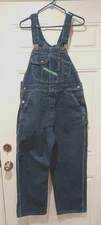 Key Imperial Bib Overalls Mens 38x28 Workwear Blue Denim Carpenter Farm