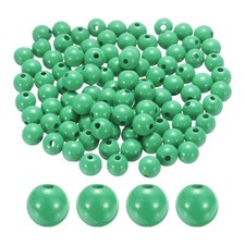 100pcs 16mm Medium Green Round Wood Beads 4.3mm Large Hole for Jewelry Making