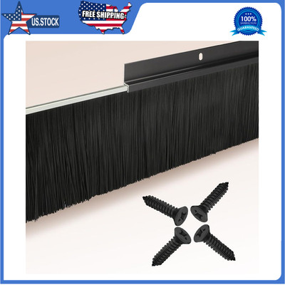 8-Pack Garage Door Brush Seal Black Bottom Sweep Roll-Up Door Stripping 2.80