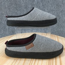 DF by Dearfoams Slippers Mens 7-8 Waffle Cozy Slip On Mule Clogs Gray Black