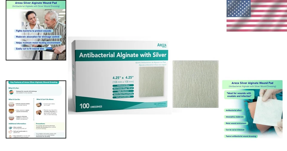 Sterile Silver Dressings for Wound Drainage - 100 Pcs, 1 Box - Image 2 of 4