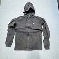 Nike Full Zip Up Hoodie Black Size Medium Embroidered Logo