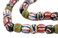 Anyako Medley Round Krobo Beads 13mm Ghana African Multicolor Mixed Glass
