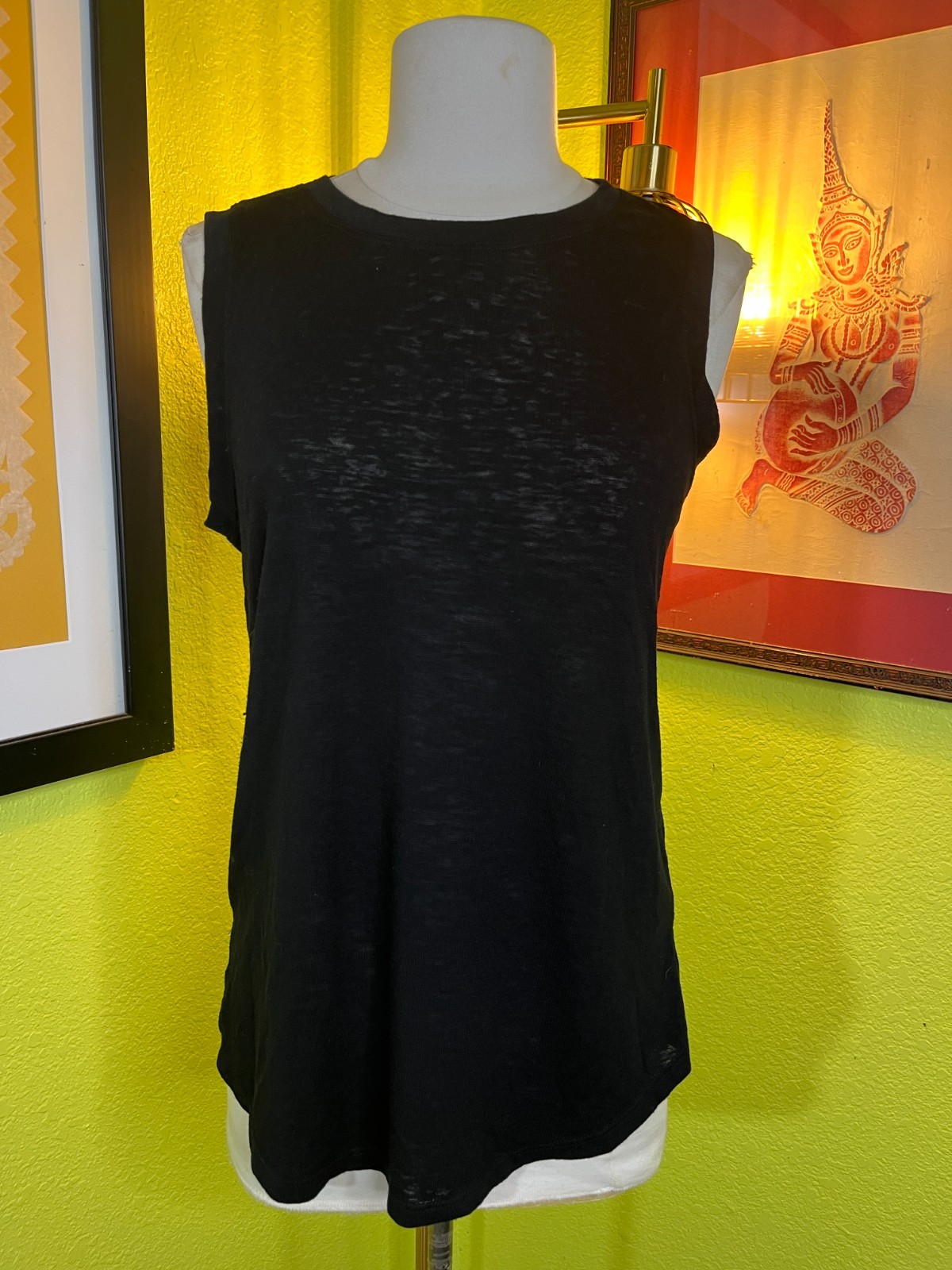 Athleta Solid Black Modal Tank Effortless Layerin… - image 1