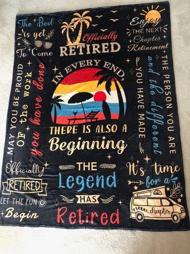 2024 Retirement Blanket Gifts for Men Women Coworker 60"x80" Wazzio Fleece