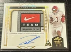 2022 Leaf Trinity Football Player Worn Patch Gold Foil Auto 5/10 Jahmyr Gibbs