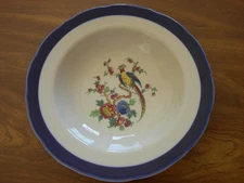 Syracuse China 17A Bird of Paradise Blue Border Pasta Bowl -9” - Mint