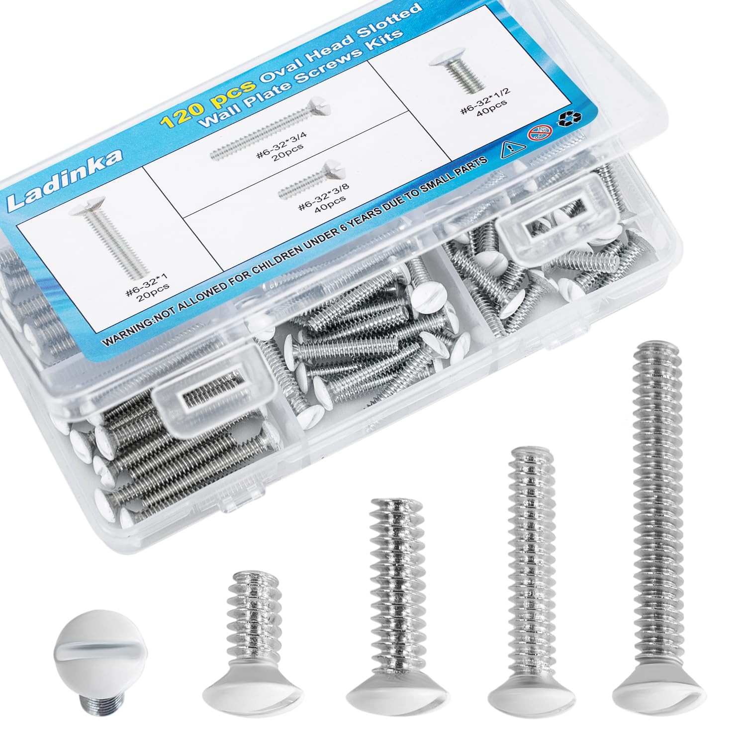 Screws Kit #6-32 Thread Switch Cover Hardware 120 Pcs