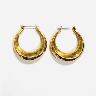 3.58g Solid 14k Yellow Gold Large Hoop Earrings Wear Or Scrap