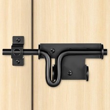 Slide Bolt Gate Latch with Padlock Hole, Heavy Duty Fence Sliding Black