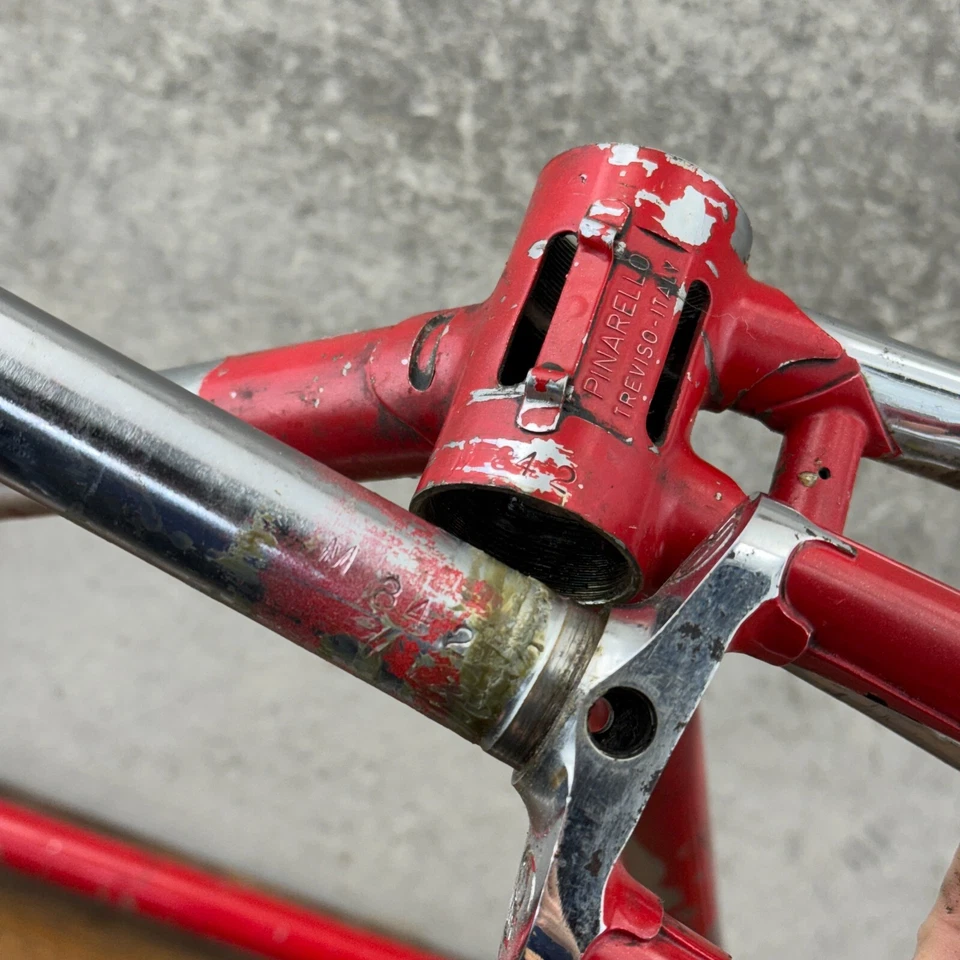 Vintage Pinarello Frame Set 57 cm Columbus Campagnolo Treviso Italy Serial Steel - Image 3 of 4