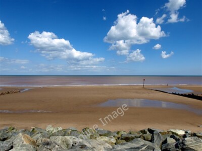 Photo 6x4 Withernsea Beach The heavy boulders in the foreground are part  c2009